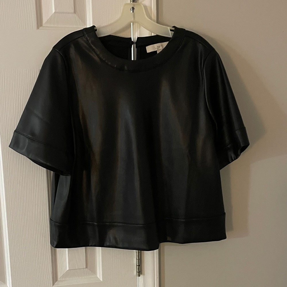 Faux leather top.  NWOT